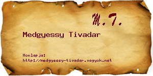 Medgyessy Tivadar névjegykártya
